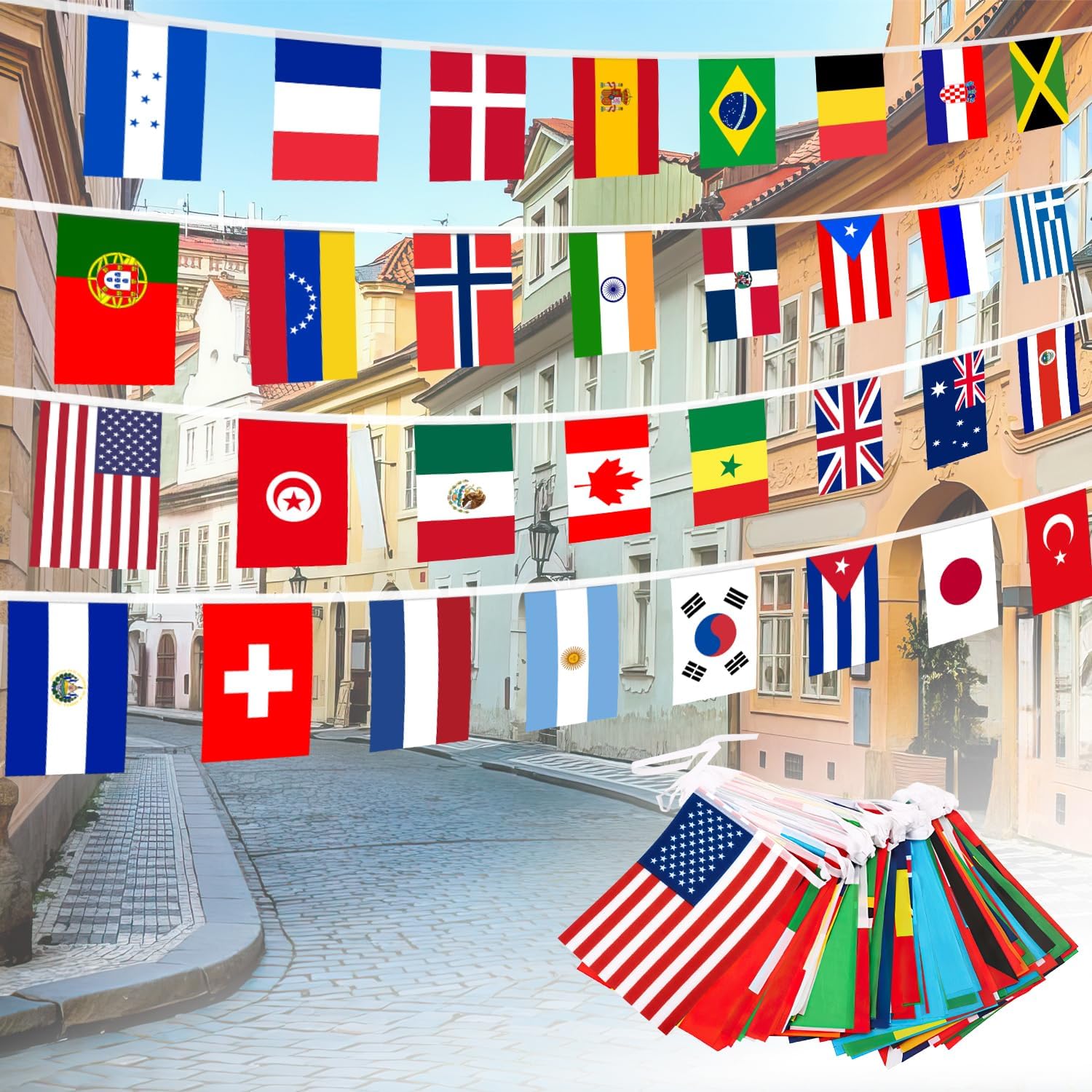 200-Country World Flag Banner 184ft