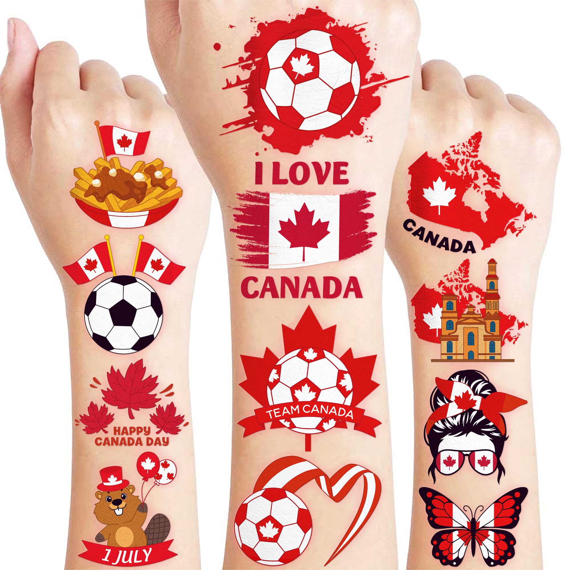 96-Piece Soccer Fan Temporary Tattoos