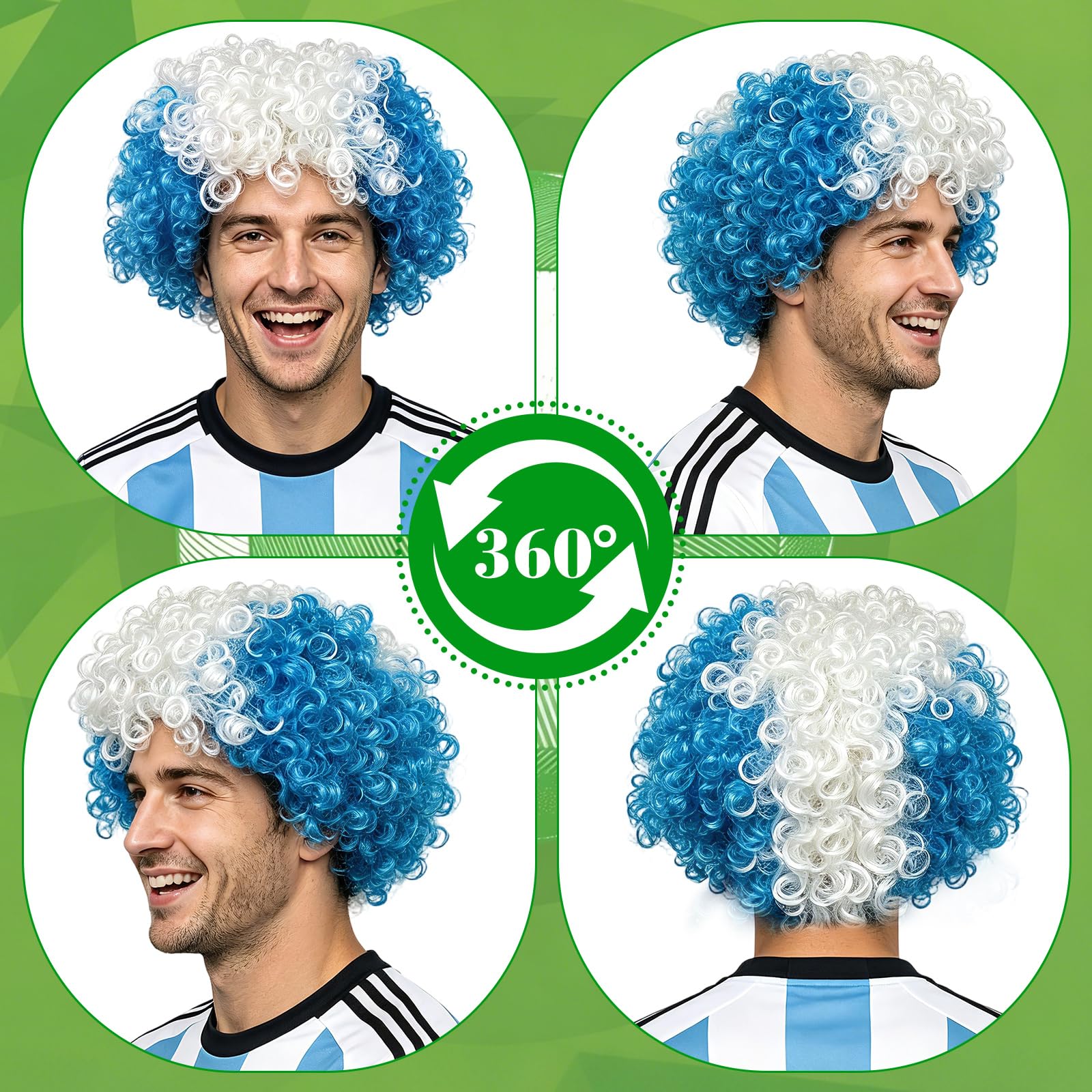Country Color Afro Fan Wig