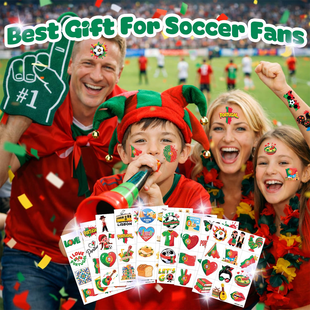 96-Piece Soccer Fan Temporary Tattoos