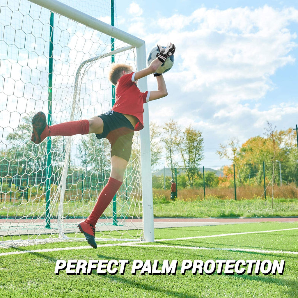 Sportout Goalkeeper Gloves with Fingersave, Breathable Soccer Goalie Gloves, 4mm Latex, for Kids, Youth and Adult