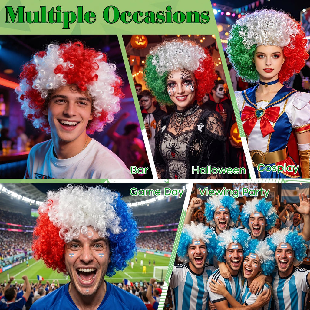 Country Color Afro Fan Wig
