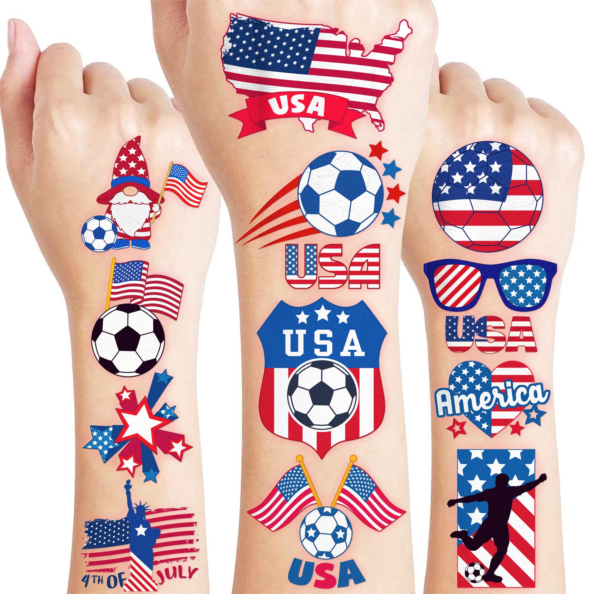 96-Piece Soccer Fan Temporary Tattoos