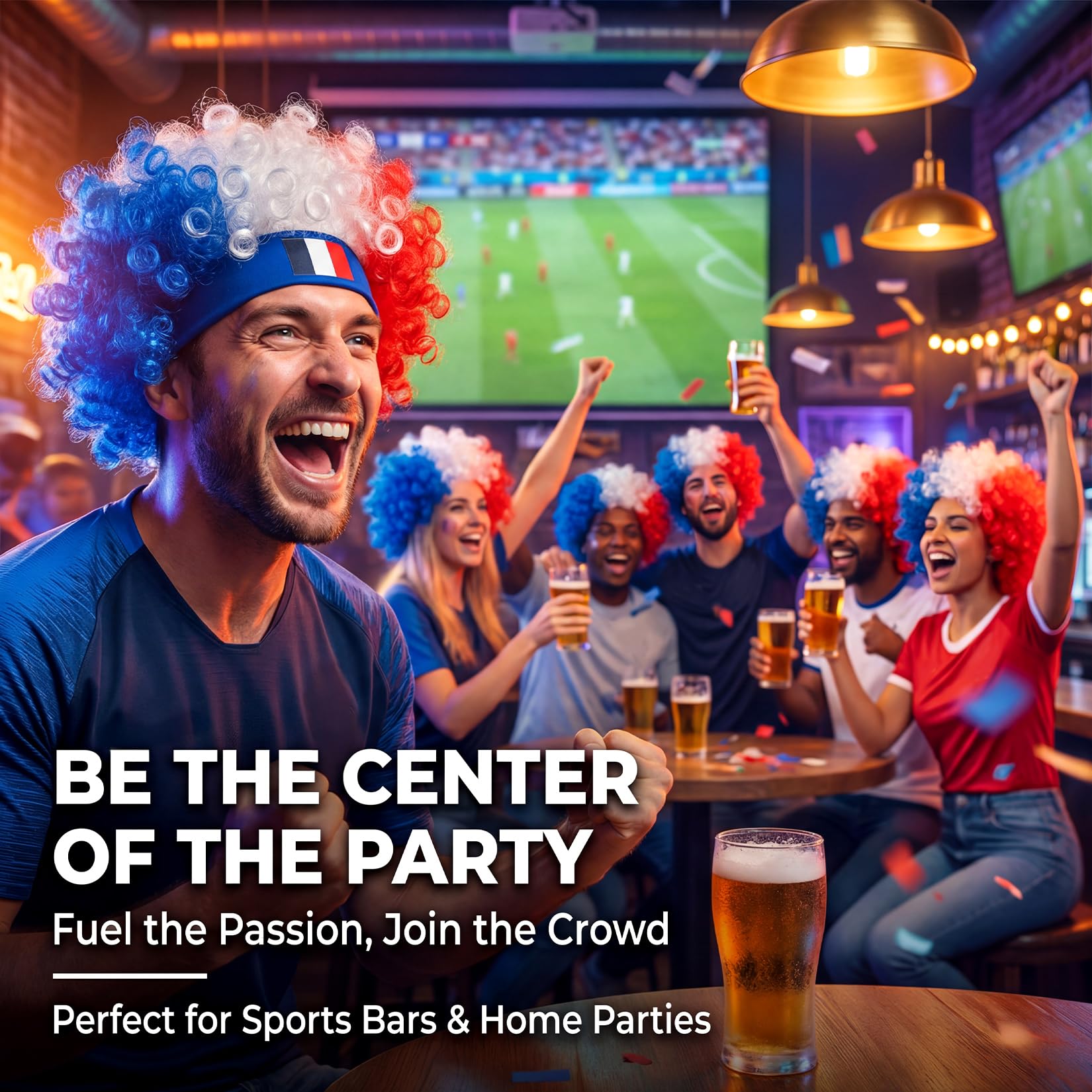 Brazil-Style Curly Soccer Fan Wig