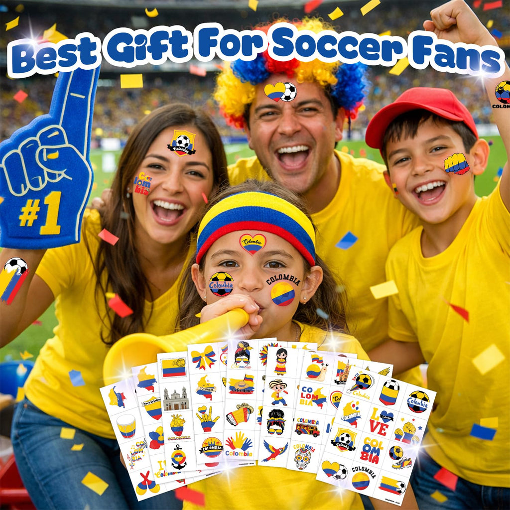 96-Piece Soccer Fan Temporary Tattoos