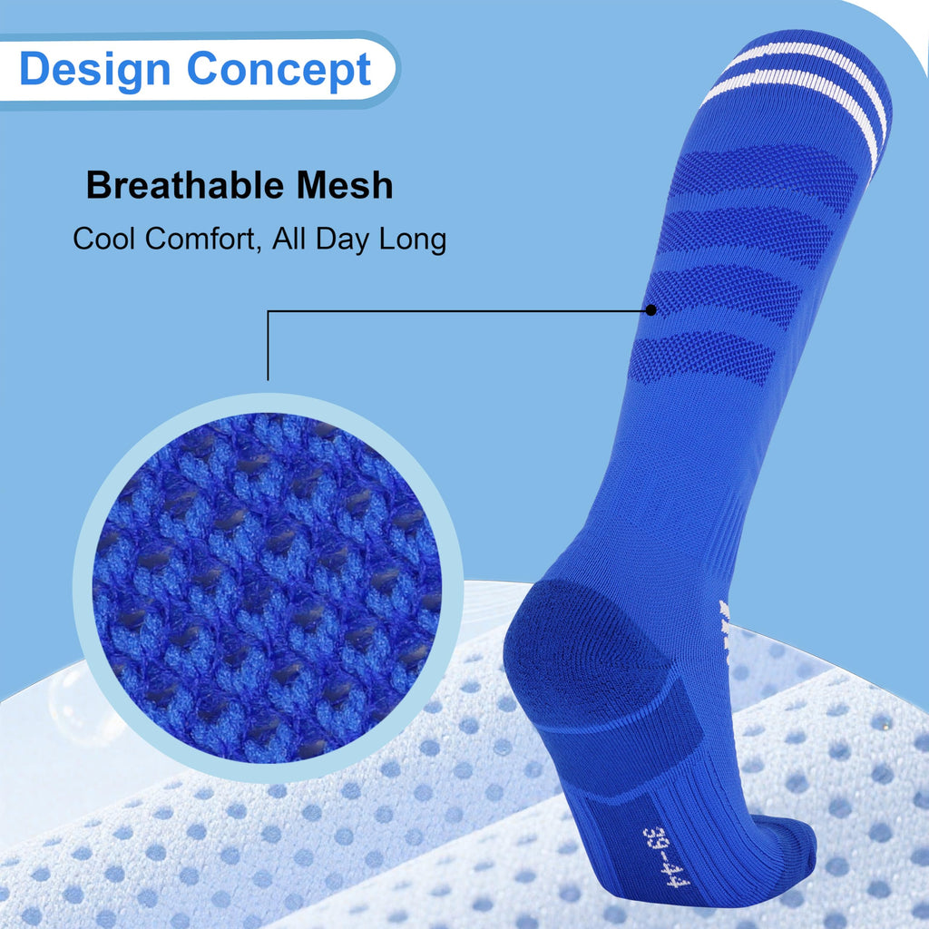 YMYDYFC Kids Soccer Socks 3Pack Cushion Cotton Compression Socks Baseball Sock For Youth Toddler Boys Girl Men Knee High Sock