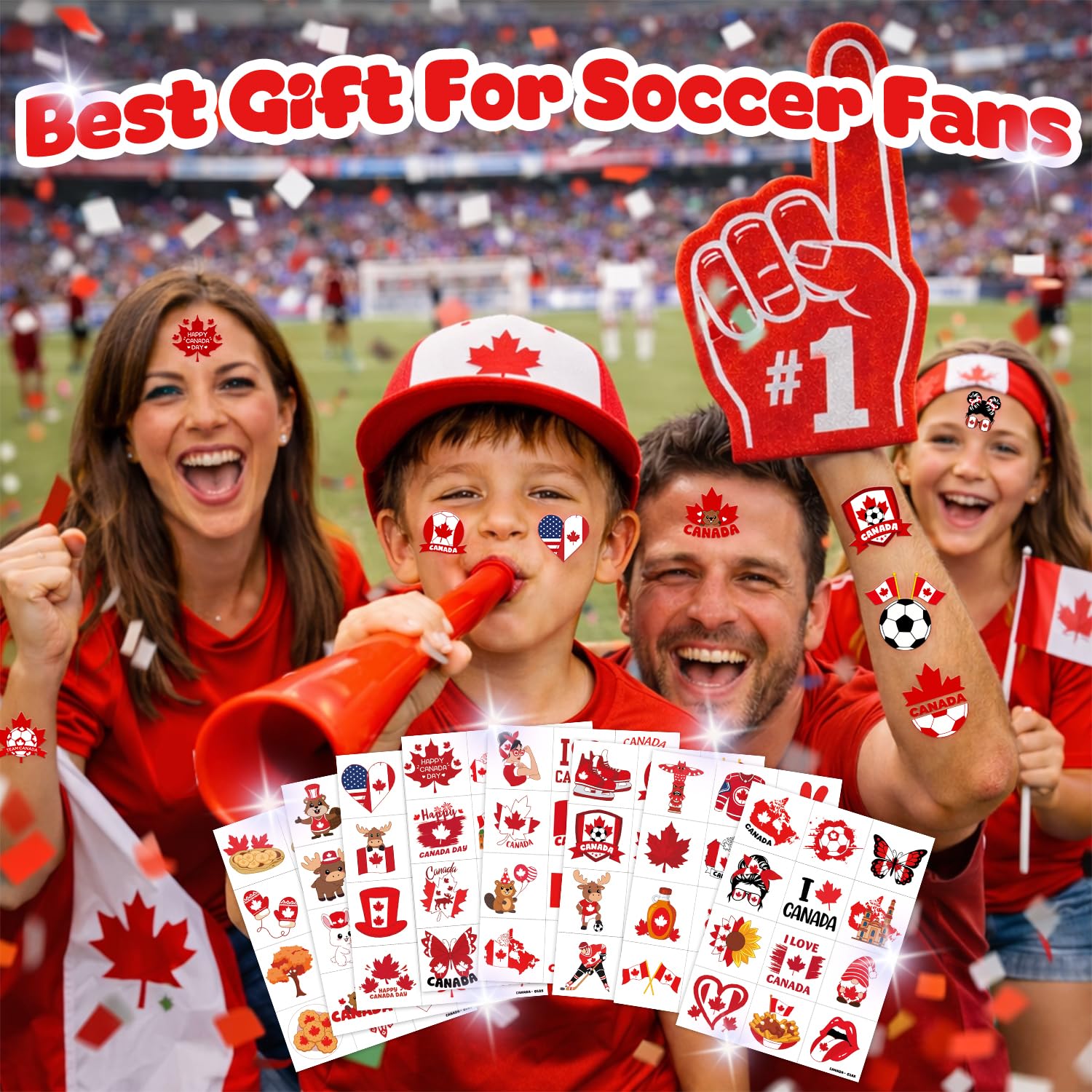 96-Piece Soccer Fan Temporary Tattoos
