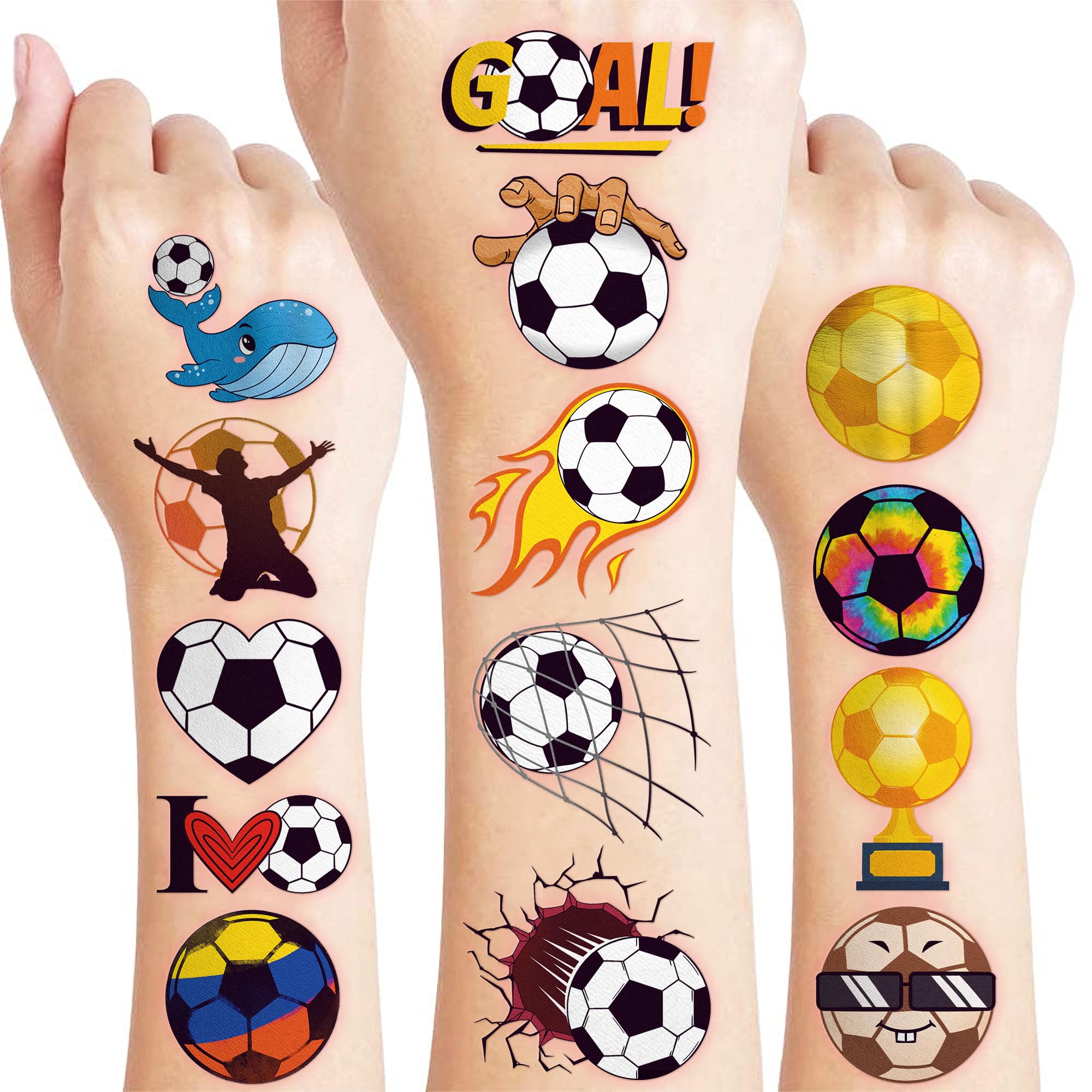 96-Piece Soccer Fan Temporary Tattoos