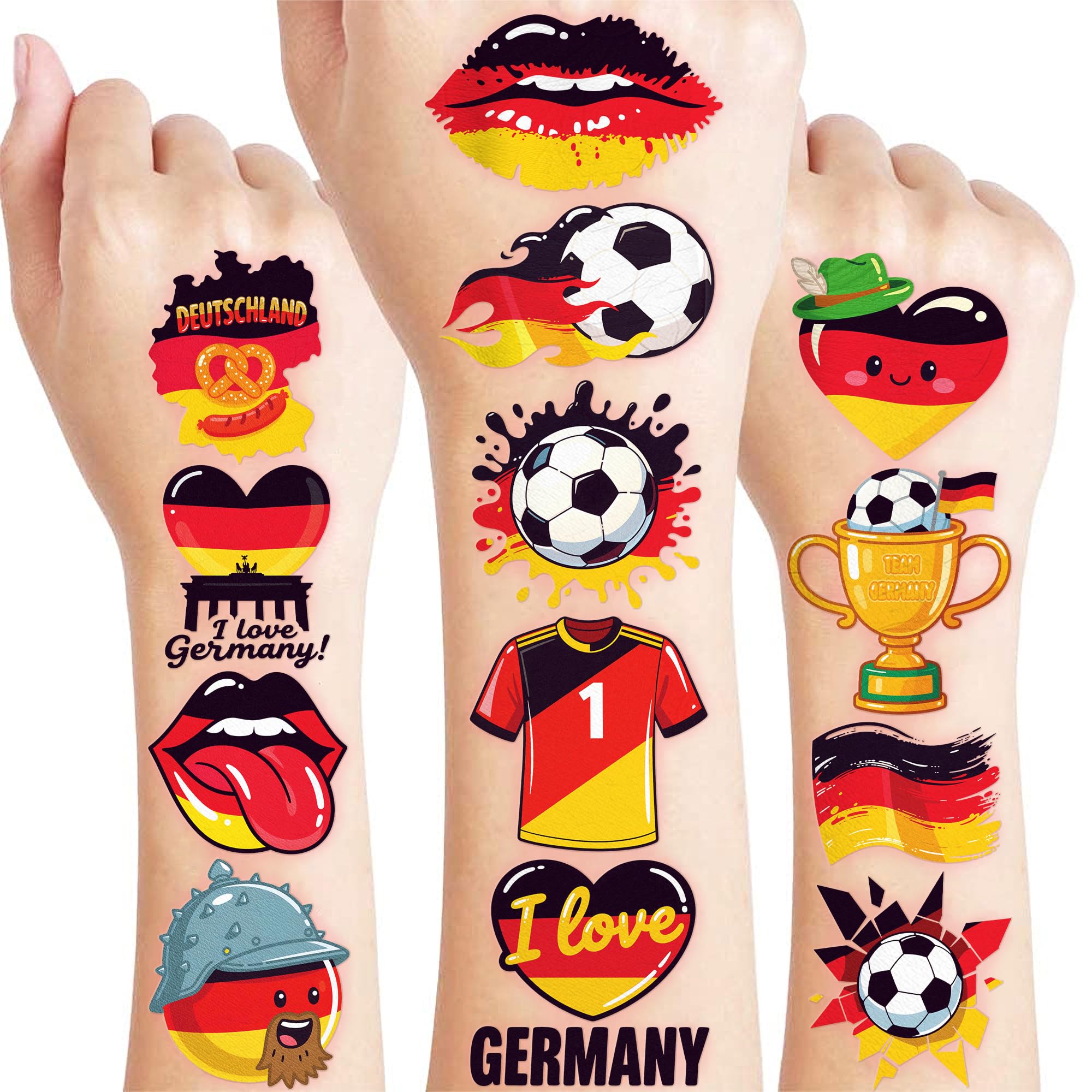 96-Piece Soccer Fan Temporary Tattoos