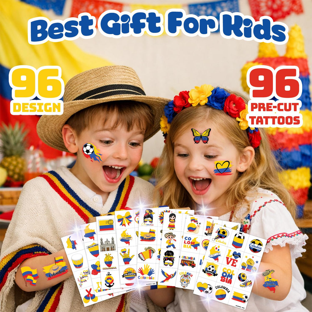 96-Piece Soccer Fan Temporary Tattoos