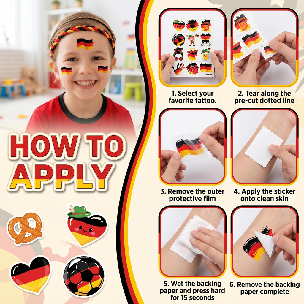 96-Piece Soccer Fan Temporary Tattoos