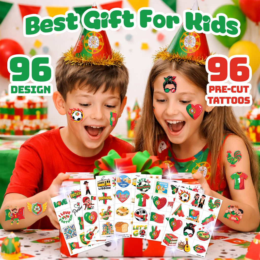96-Piece Soccer Fan Temporary Tattoos