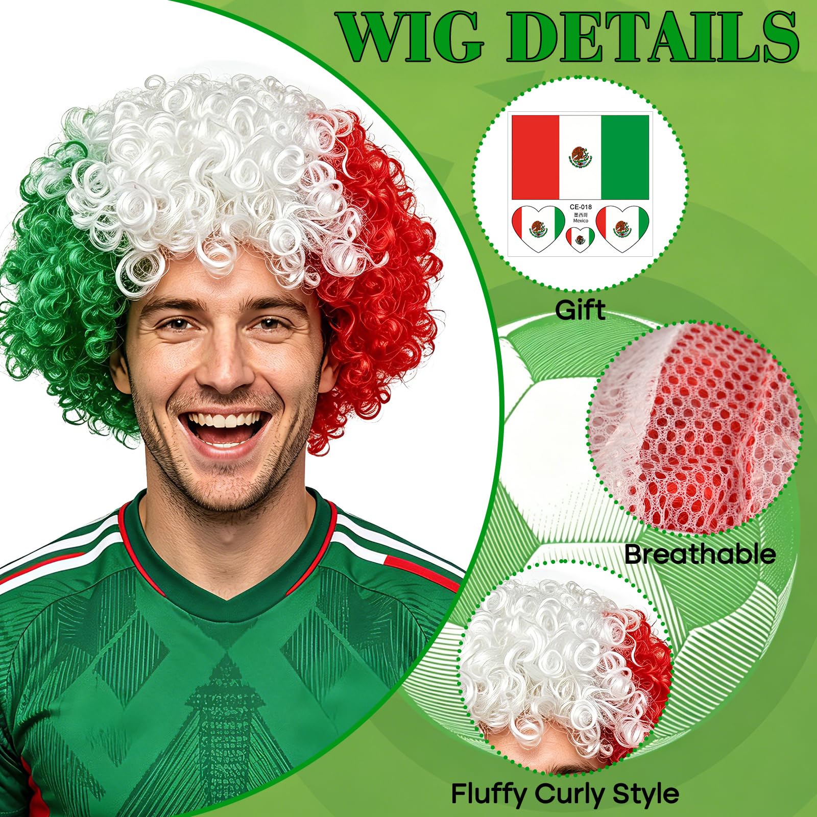 Country Color Afro Fan Wig