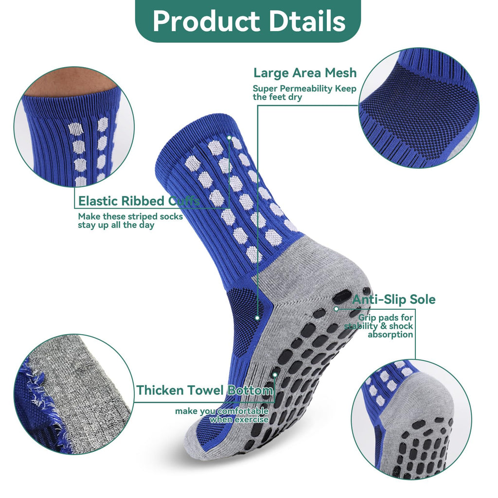 ZXOLDZX 2 Set Grip Soccer Socks with Shin Guard Sleeves Non Slip Soccer Leg Sleeve Socks for Men Women