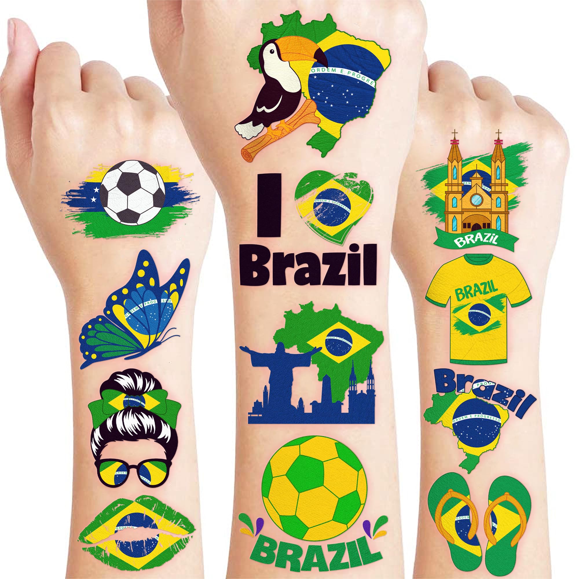 96-Piece Soccer Fan Temporary Tattoos