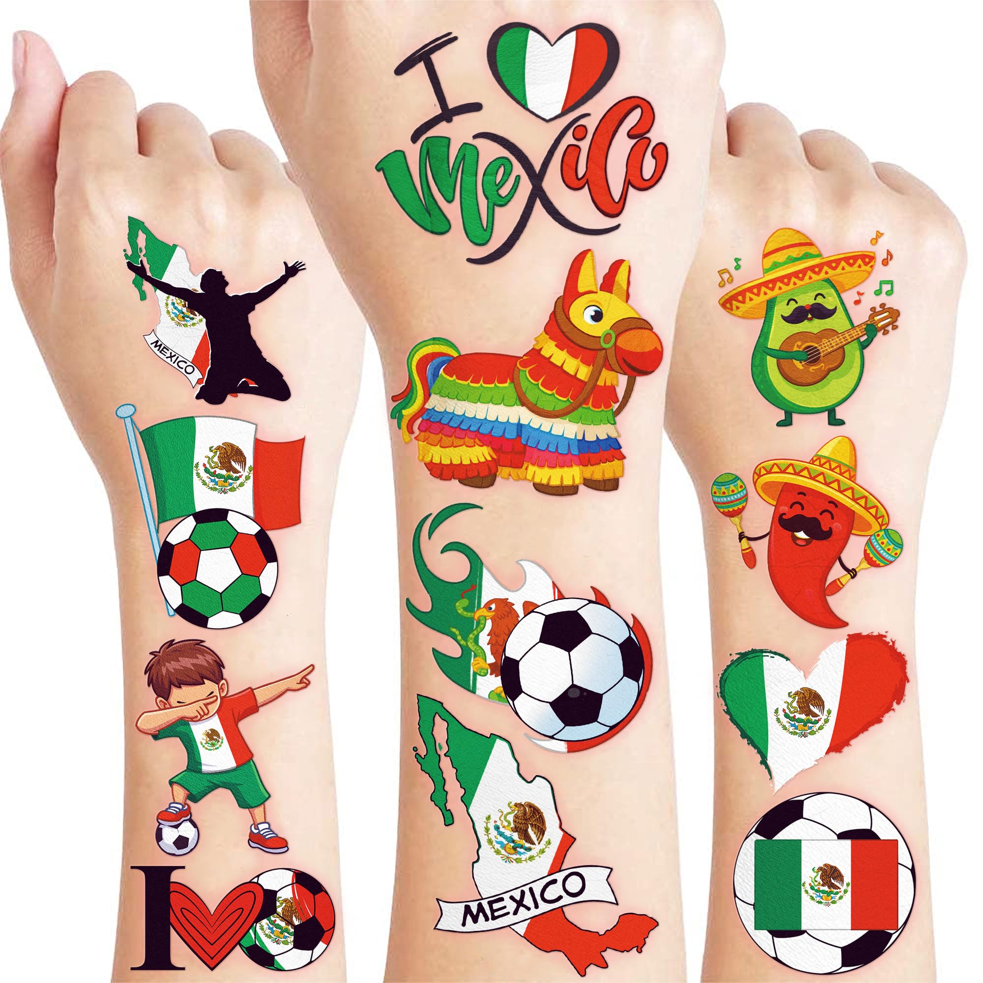 96-Piece Soccer Fan Temporary Tattoos