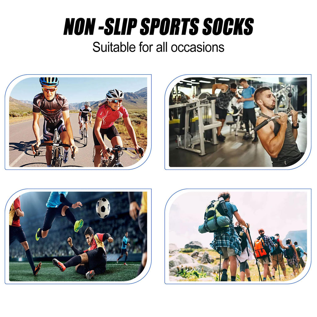 ZXOLDZX 2 Set Grip Soccer Socks with Shin Guard Sleeves Non Slip Soccer Leg Sleeve Socks for Men Women