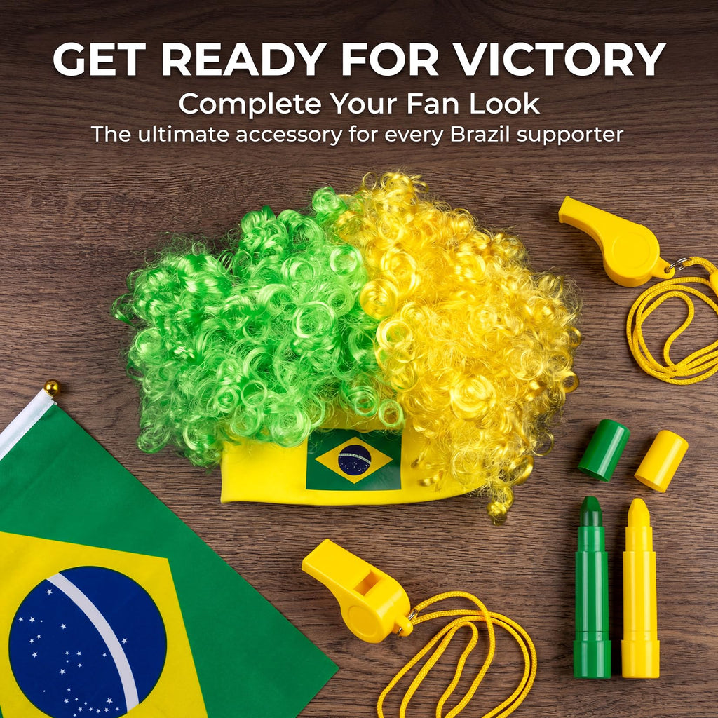 Brazil-Style Curly Soccer Fan Wig