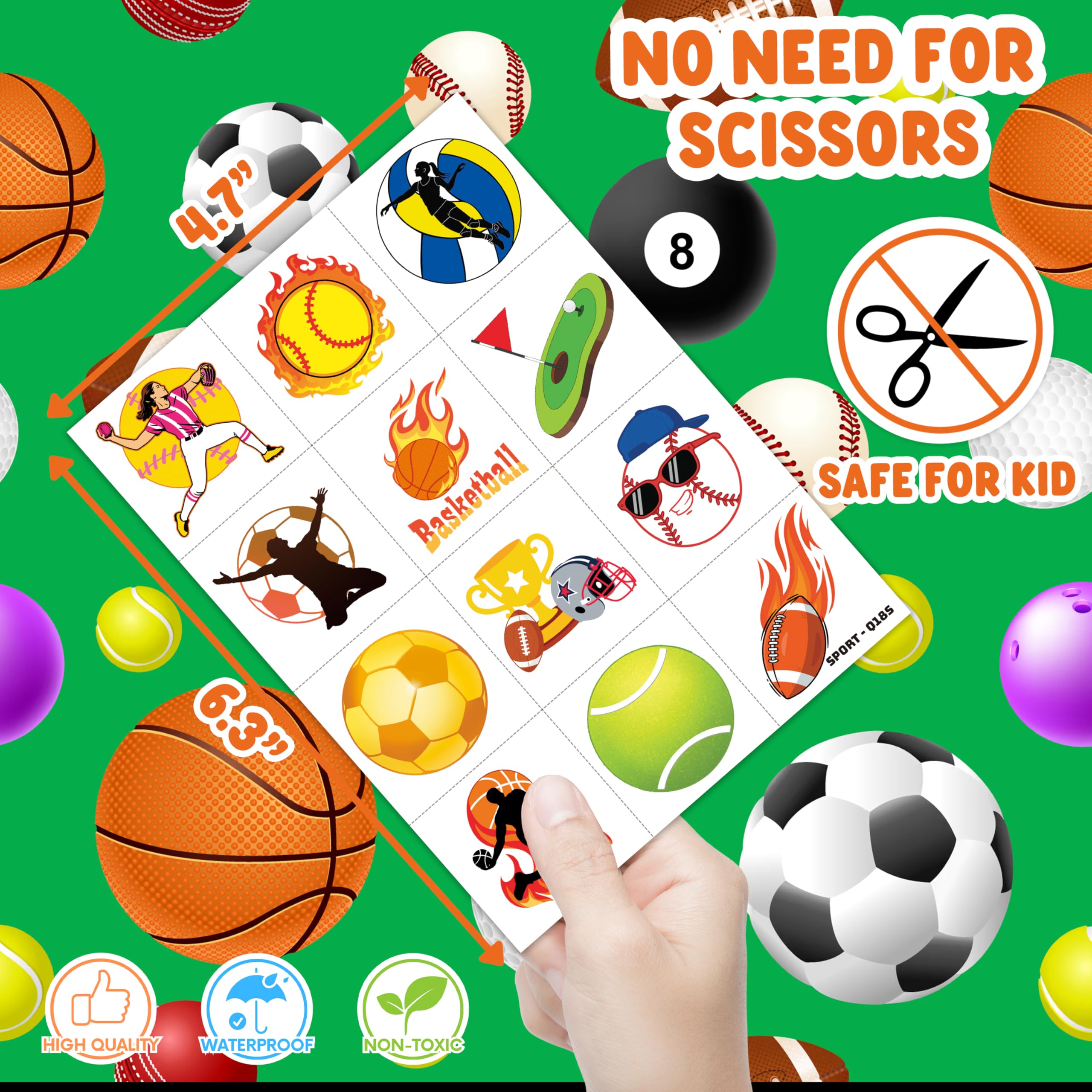 96-Piece Soccer Fan Temporary Tattoos