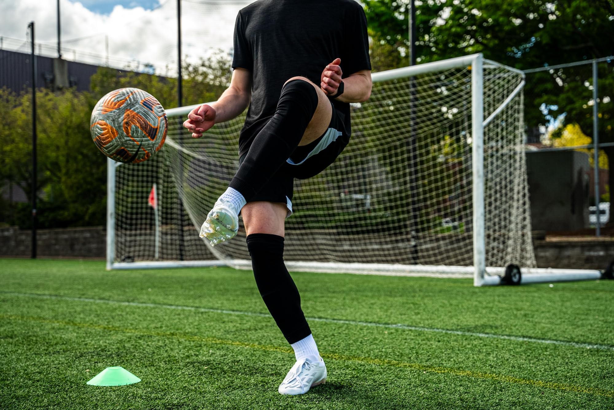 Tekkerz leg sleeve over 20 color variations compatible with grip socks for soccer, football, hockey, rugby athletic socks