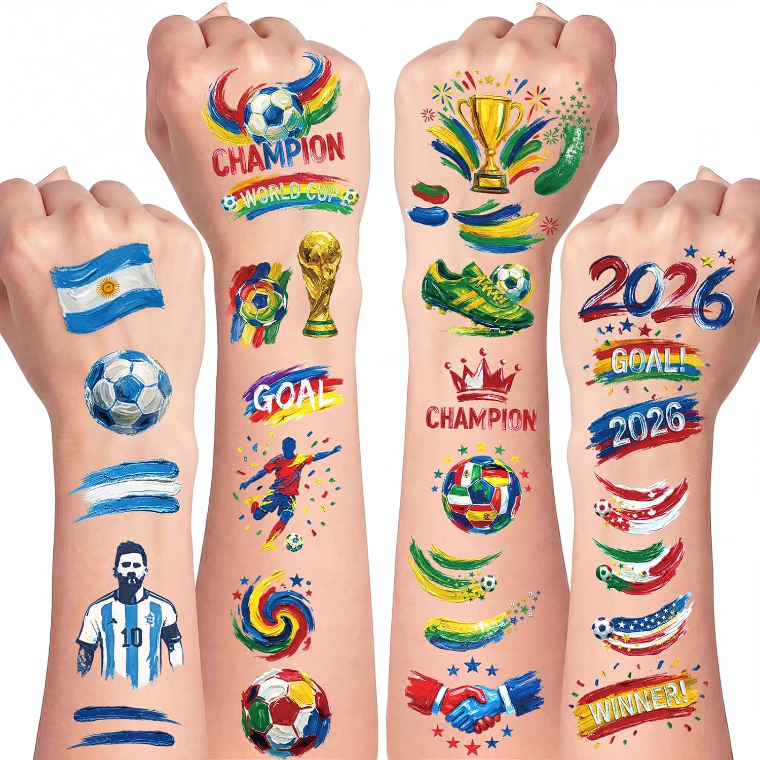 2026 Soccer Temporary Tattoo Sheets
