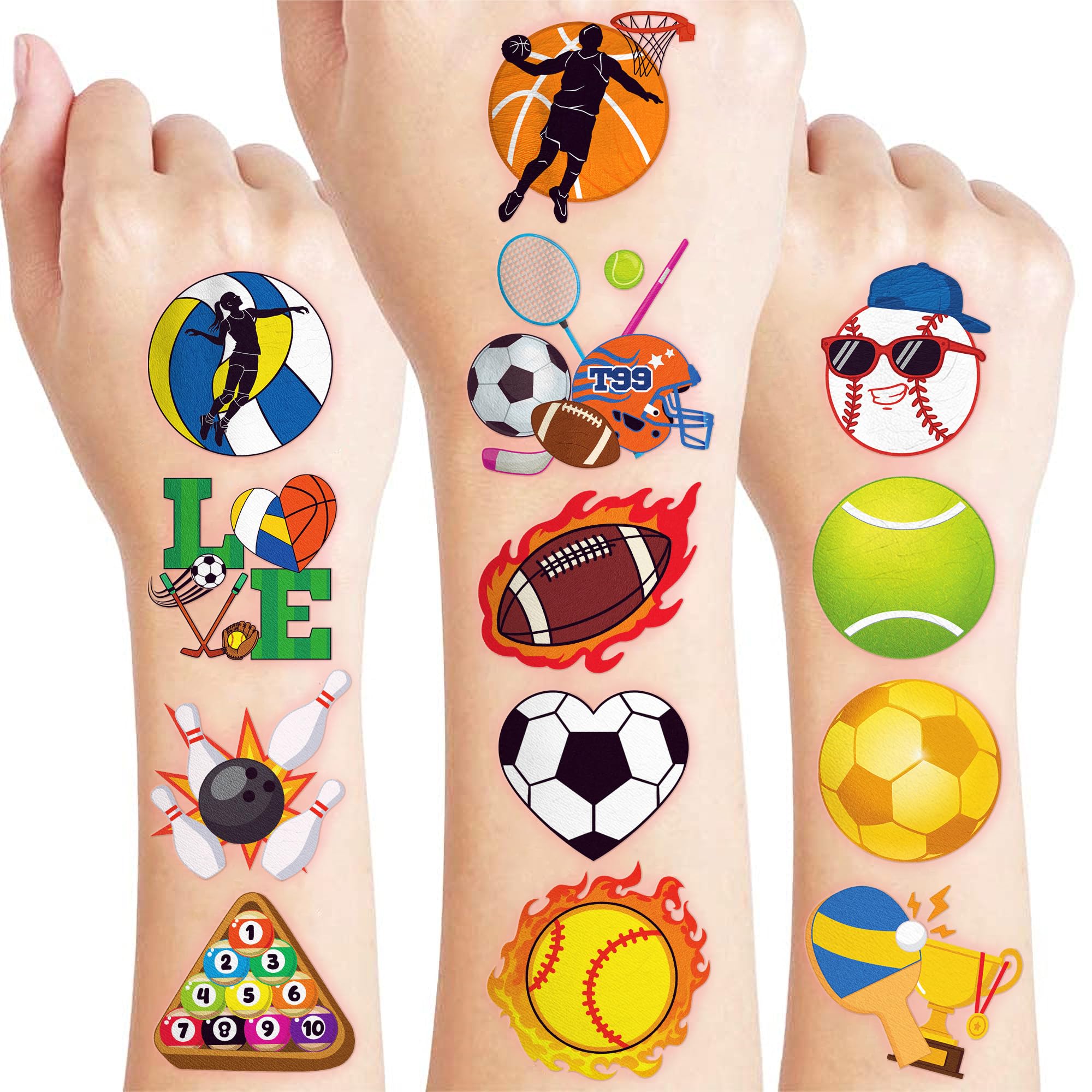 96-Piece Soccer Fan Temporary Tattoos
