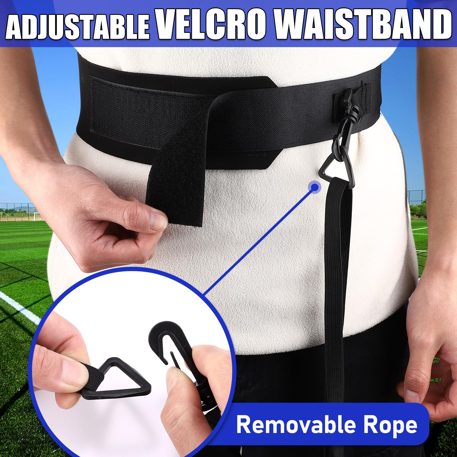TOBWOLF Football Kick Trainer, Soccer Return Trainer Net Fits Ball Size 3, 4, 5, Hands-Free Soccer Kick Throw Training Aid