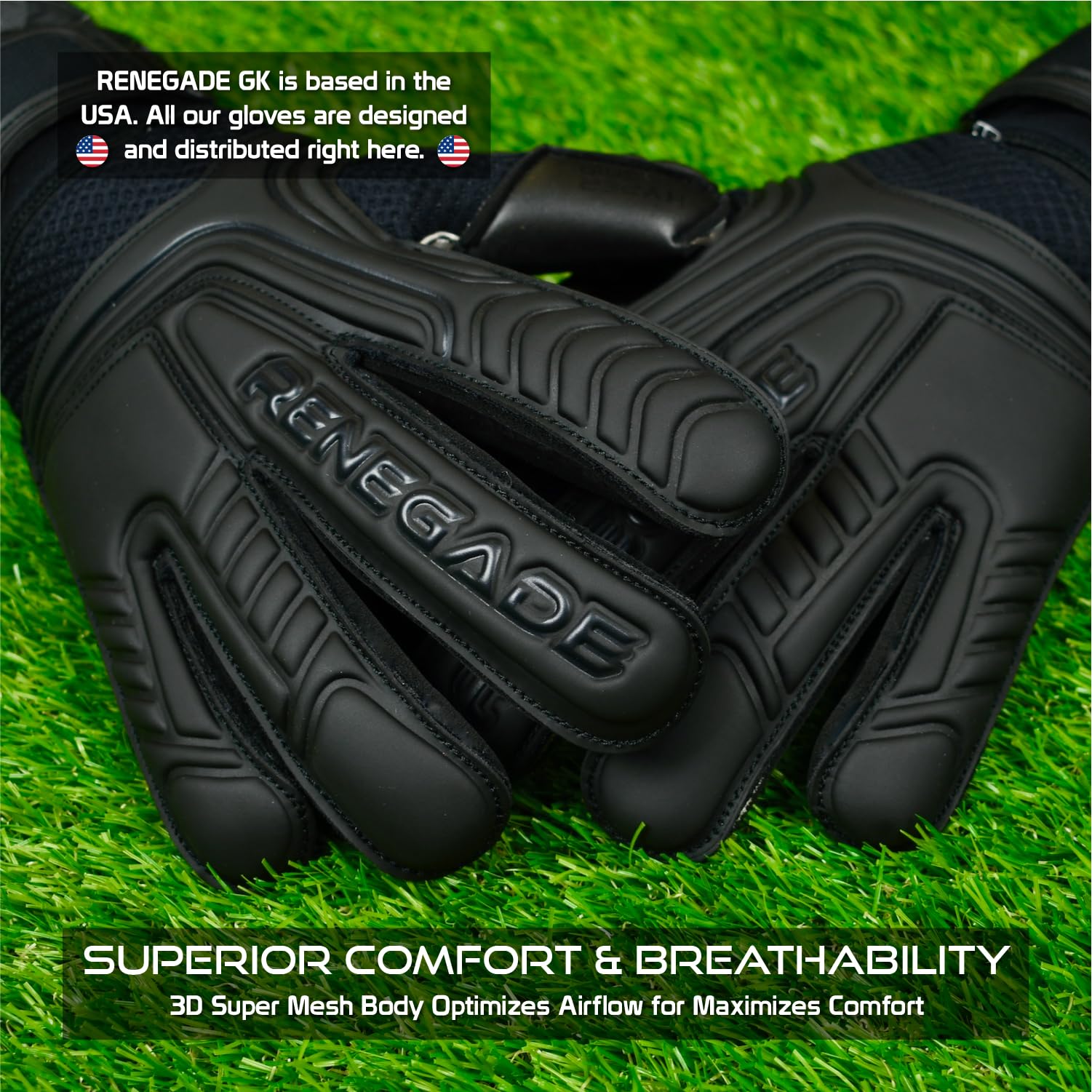 Renegade GK Vulcan Goalie Gloves - Adult, Youth, Kids (Sizes 6-11, 4 Styles, Level 3) Pro-Tek Fingersaves & 3.5+3MM Hyper Grip | Excellent Goalkeeper Glove for Higher Play | Based in The USA