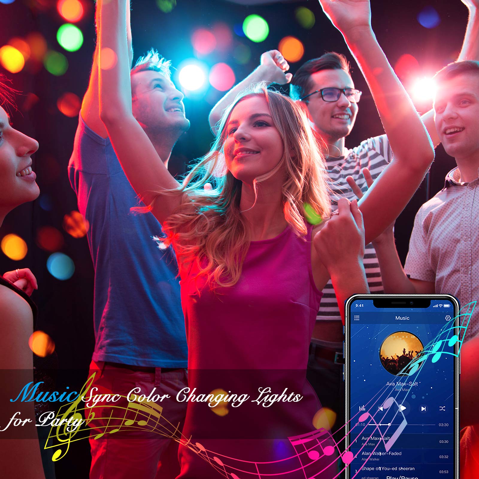 DAYBETTER LED Strip Lights 130ft Lights Strip for Bedroom, Desk, Indoor Room Bedroom Brithday Gifts RGB Decor with Remote and 24V Power Supply
