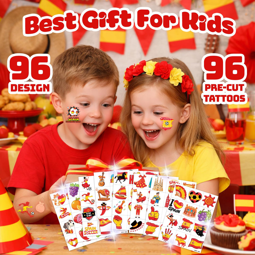 96-Piece Soccer Fan Temporary Tattoos
