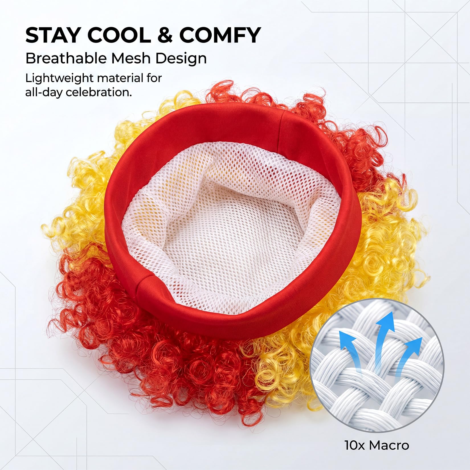 Brazil-Style Curly Soccer Fan Wig