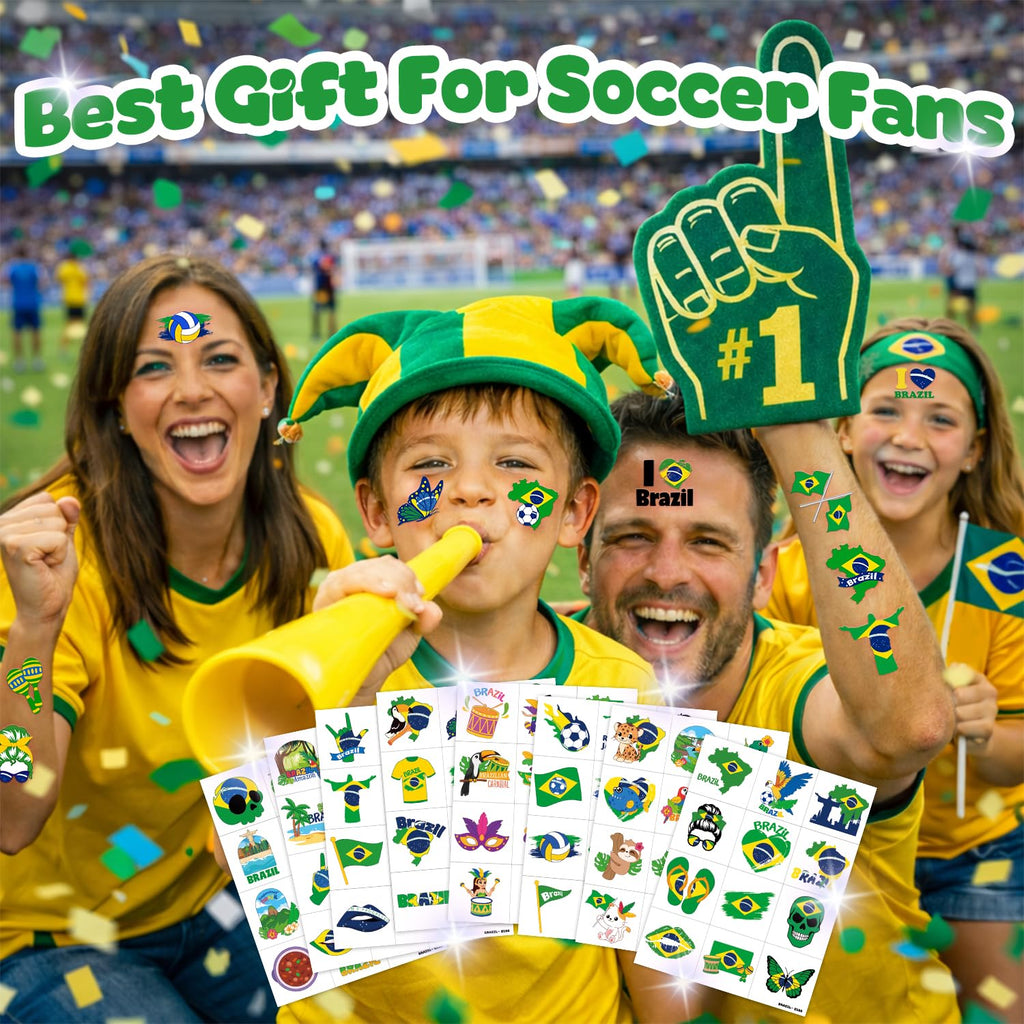 96-Piece Soccer Fan Temporary Tattoos