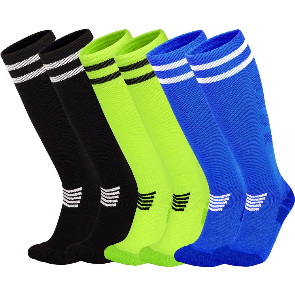 YMYDYFC Kids Soccer Socks 3Pack Cushion Cotton Compression Socks Baseball Sock For Youth Toddler Boys Girl Men Knee High Sock