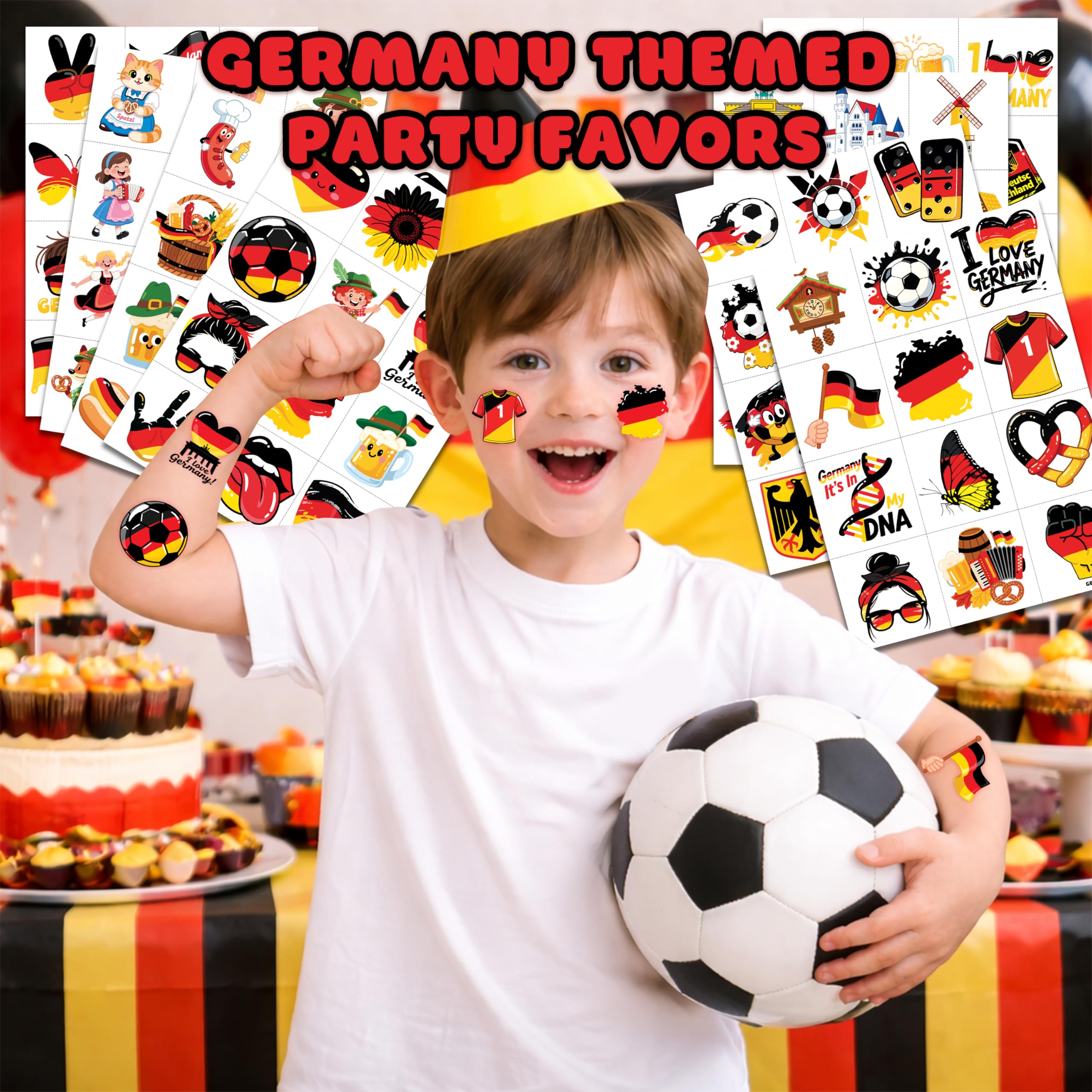 96-Piece Soccer Fan Temporary Tattoos