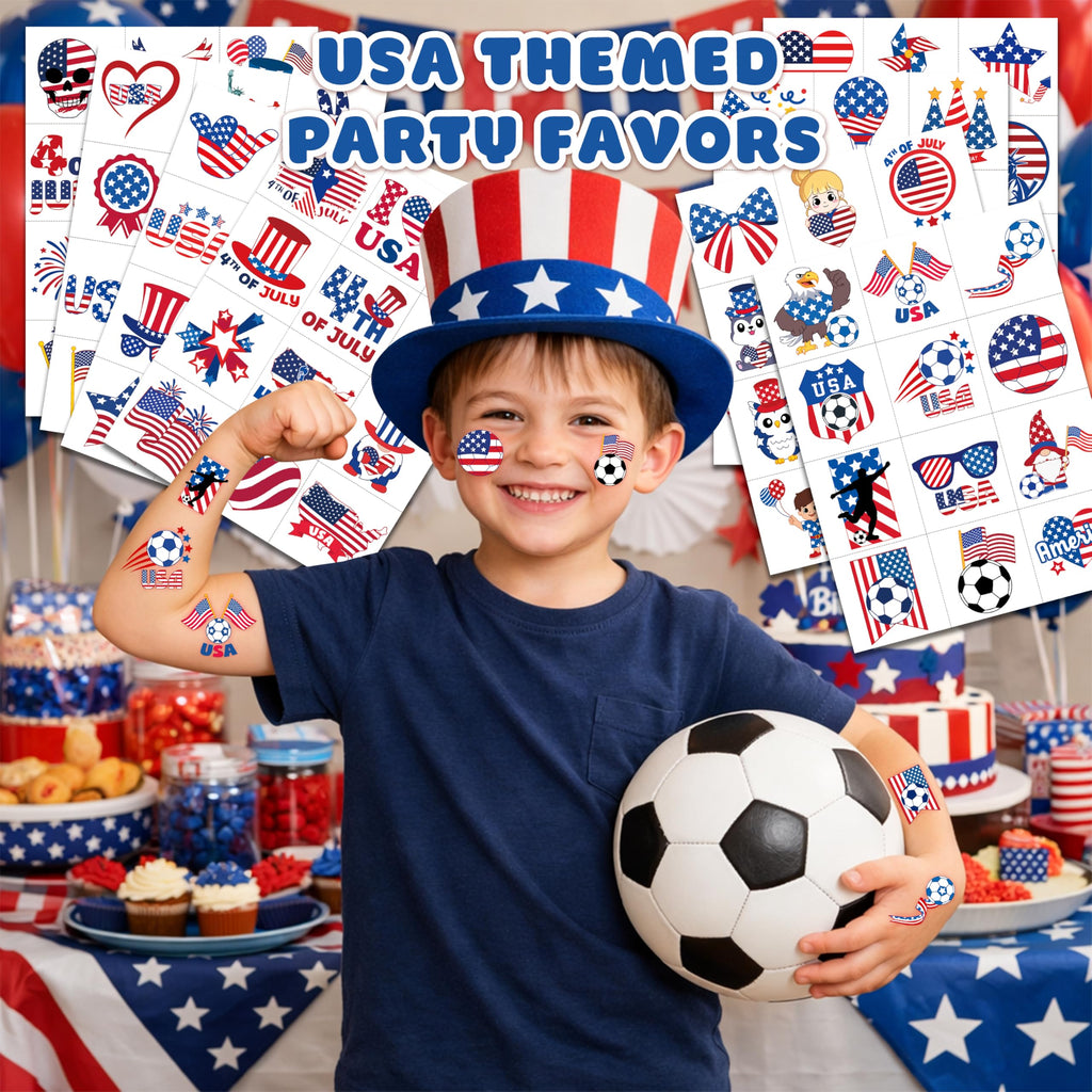 96-Piece Soccer Fan Temporary Tattoos