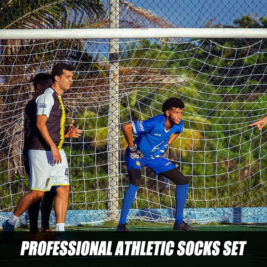 ZXOLDZX 2 Set Grip Soccer Socks with Shin Guard Sleeves Non Slip Soccer Leg Sleeve Socks for Men Women