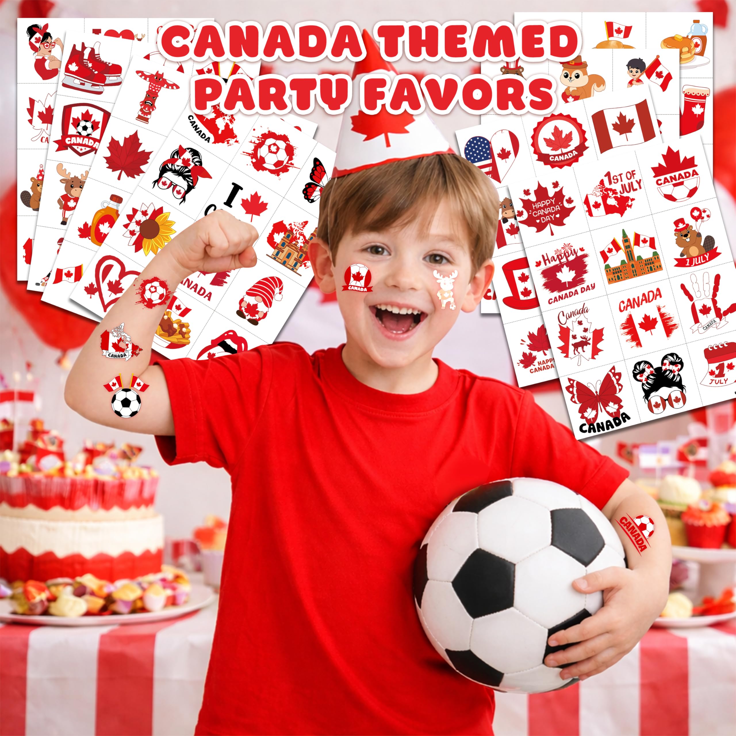 96-Piece Soccer Fan Temporary Tattoos