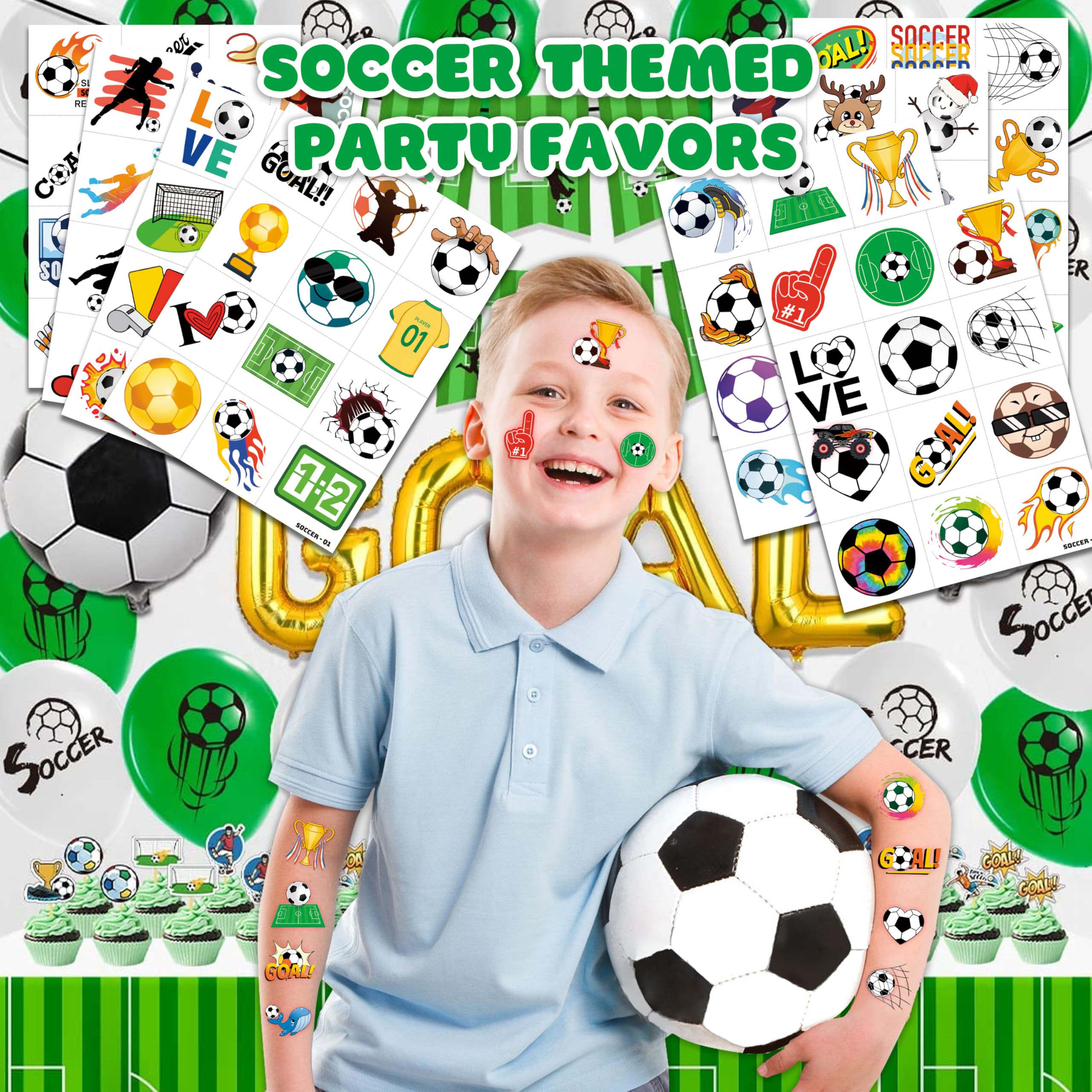 96-Piece Soccer Fan Temporary Tattoos