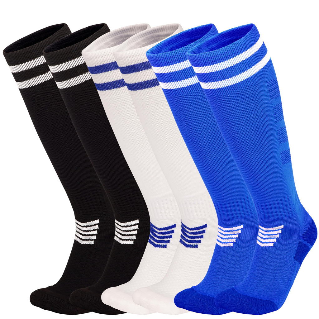 YMYDYFC Kids Soccer Socks 3Pack Cushion Cotton Compression Socks Baseball Sock For Youth Toddler Boys Girl Men Knee High Sock