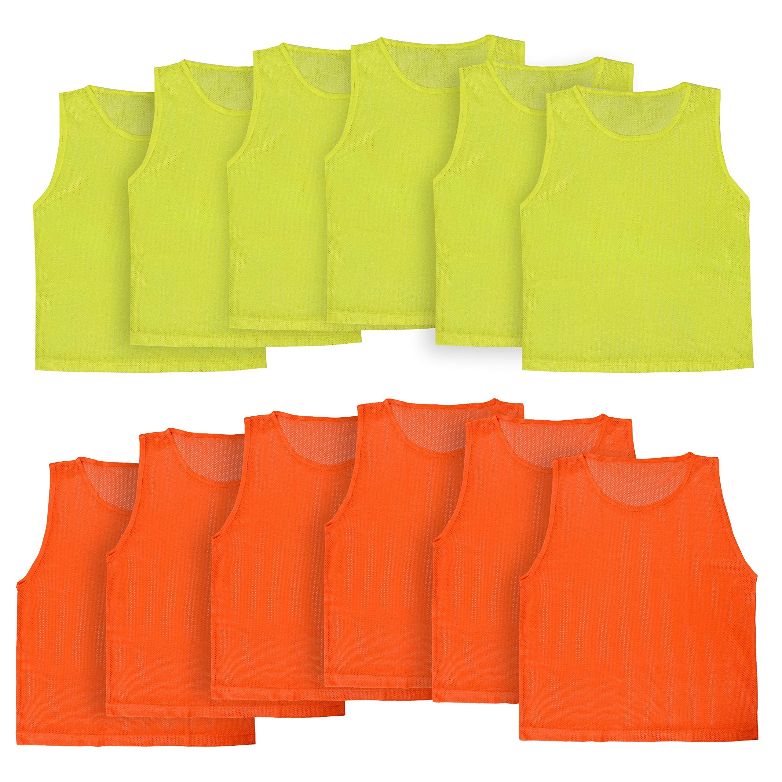 Athllete LITEMESH Pinnies (Set of 12/24 Practice Vests) Youth Pinnies, Pennies for Sports Youth, and Scrimmage Vests