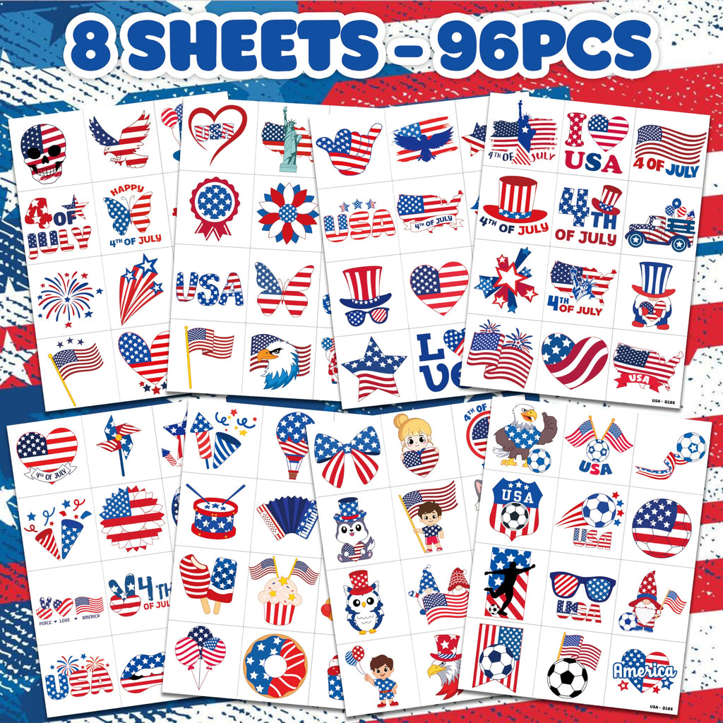 96-Piece Soccer Fan Temporary Tattoos