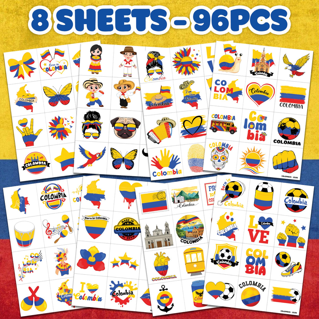 96-Piece Soccer Fan Temporary Tattoos