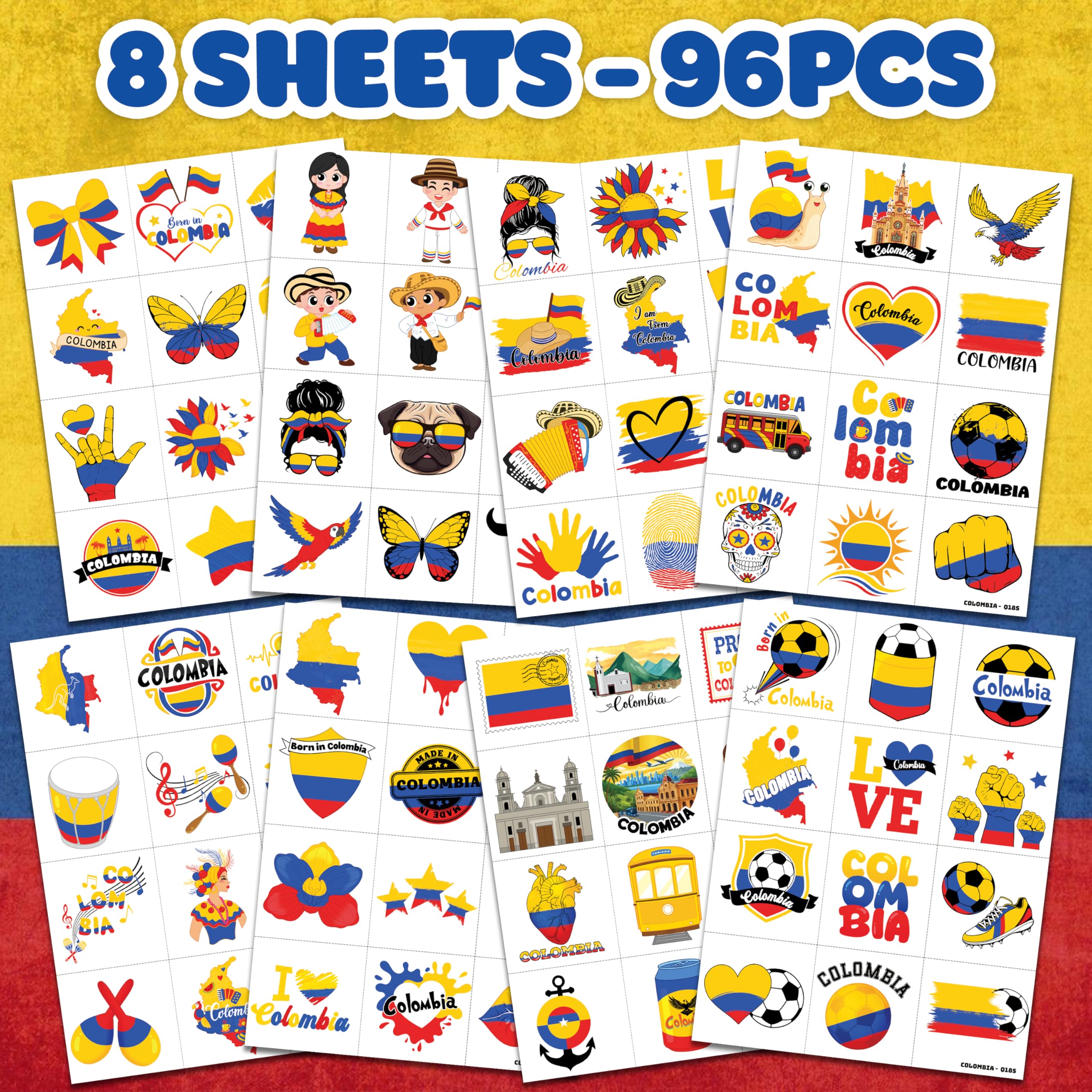 96-Piece Soccer Fan Temporary Tattoos