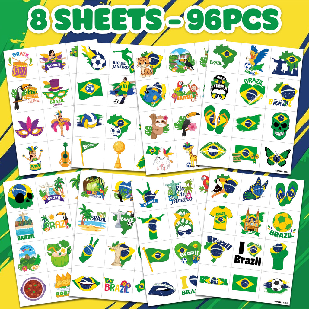 96-Piece Soccer Fan Temporary Tattoos