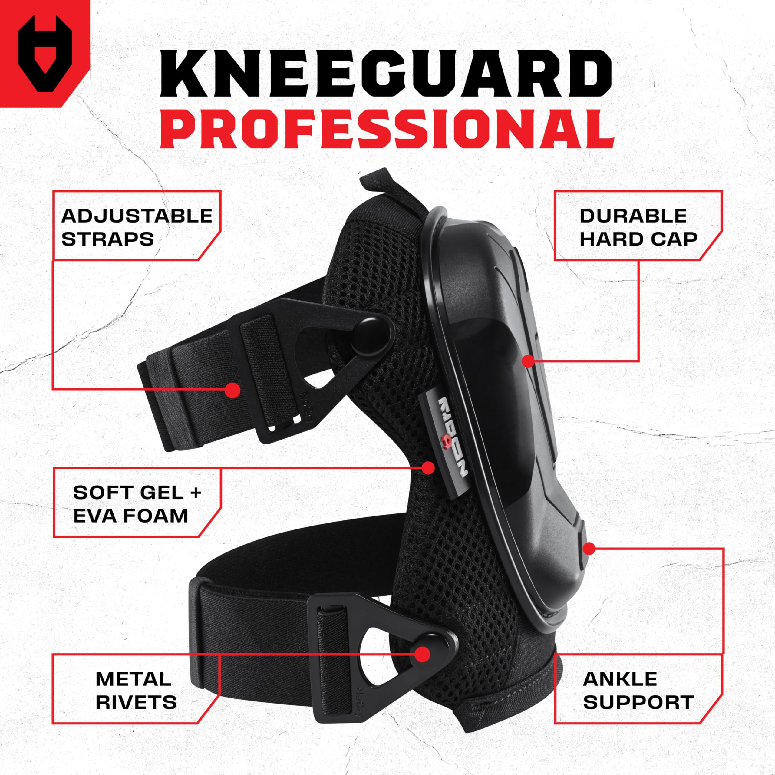 NoCry Professional Gel Knee Pads for Work with Soft Foam and Gel Cushion — Heavy Duty Cap, Reinforced Adjustable Straps, Military Grade Rivets and Built-in Hang Loops — Perfect for Construction