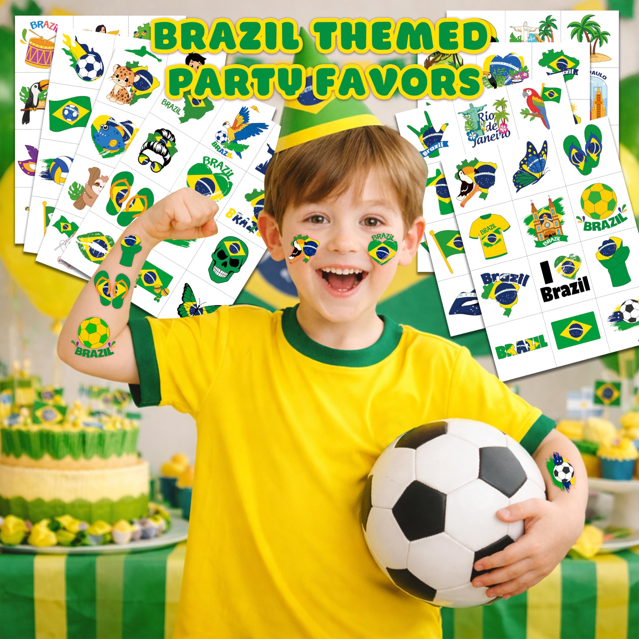 96-Piece Soccer Fan Temporary Tattoos
