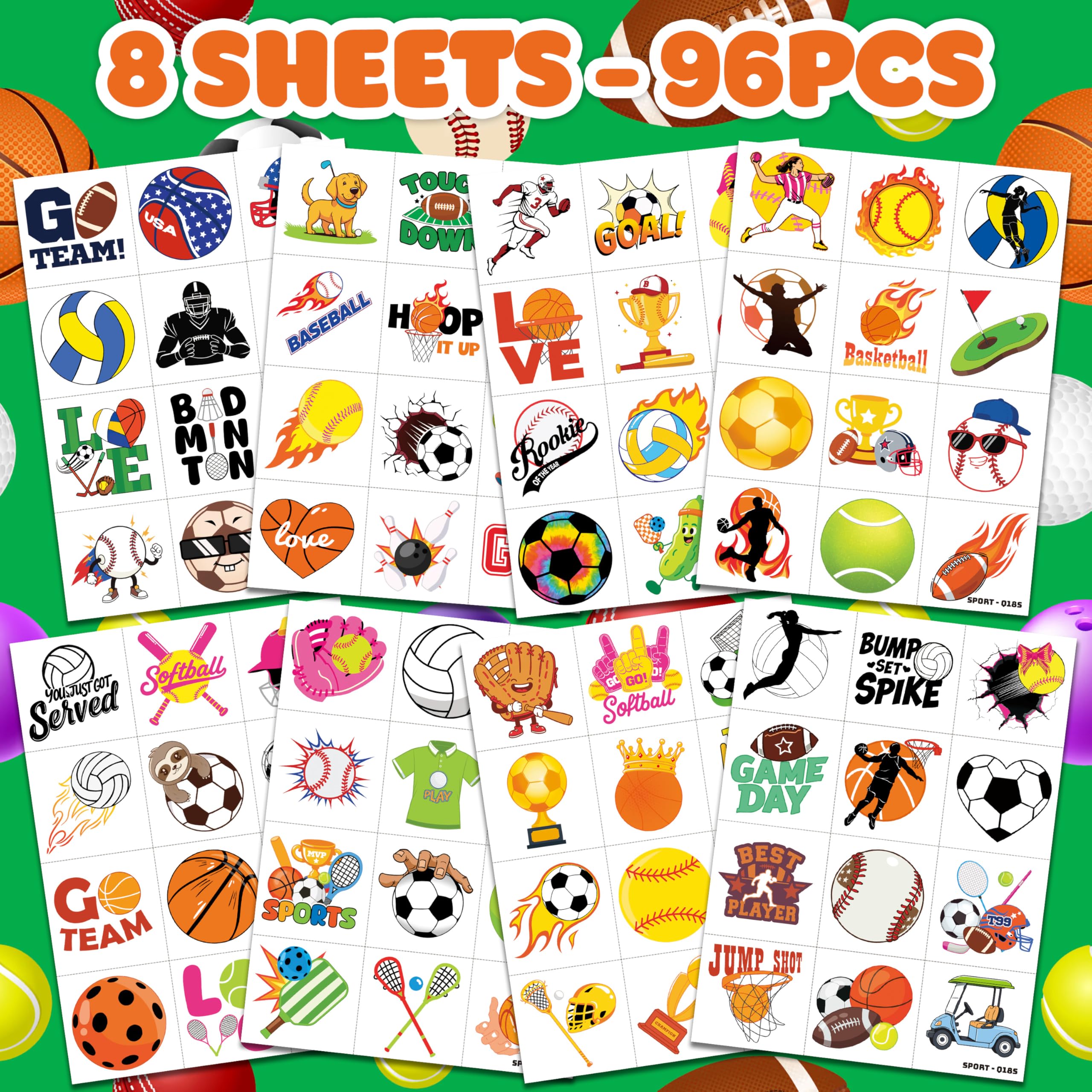 96-Piece Soccer Fan Temporary Tattoos