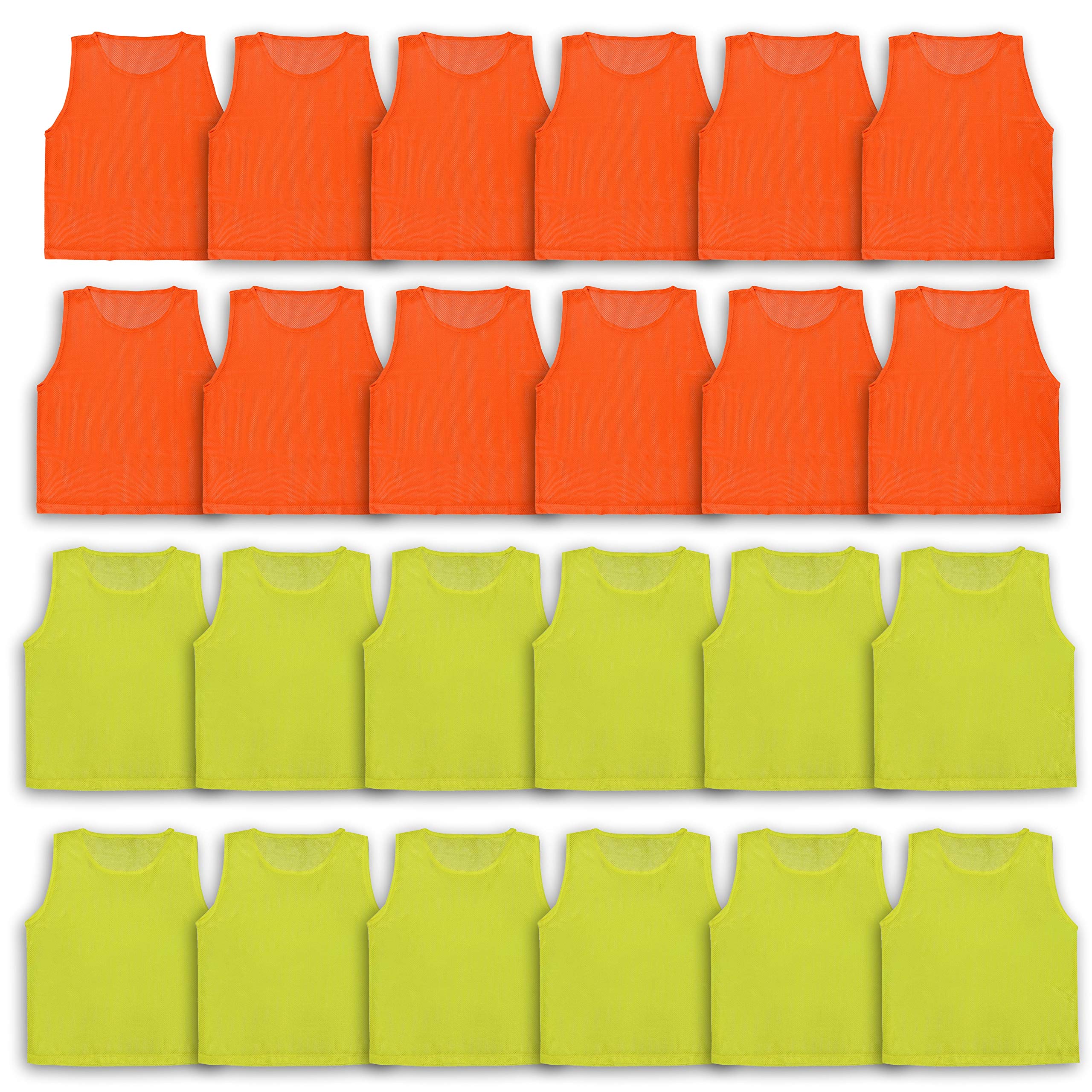 Athllete LITEMESH Pinnies (Set of 12/24 Practice Vests) Youth Pinnies, Pennies for Sports Youth, and Scrimmage Vests