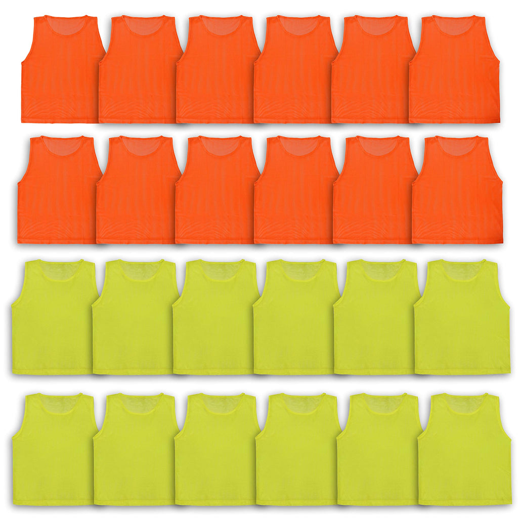 Athllete LITEMESH Pinnies (Set of 12/24 Practice Vests) Youth Pinnies, Pennies for Sports Youth, and Scrimmage Vests