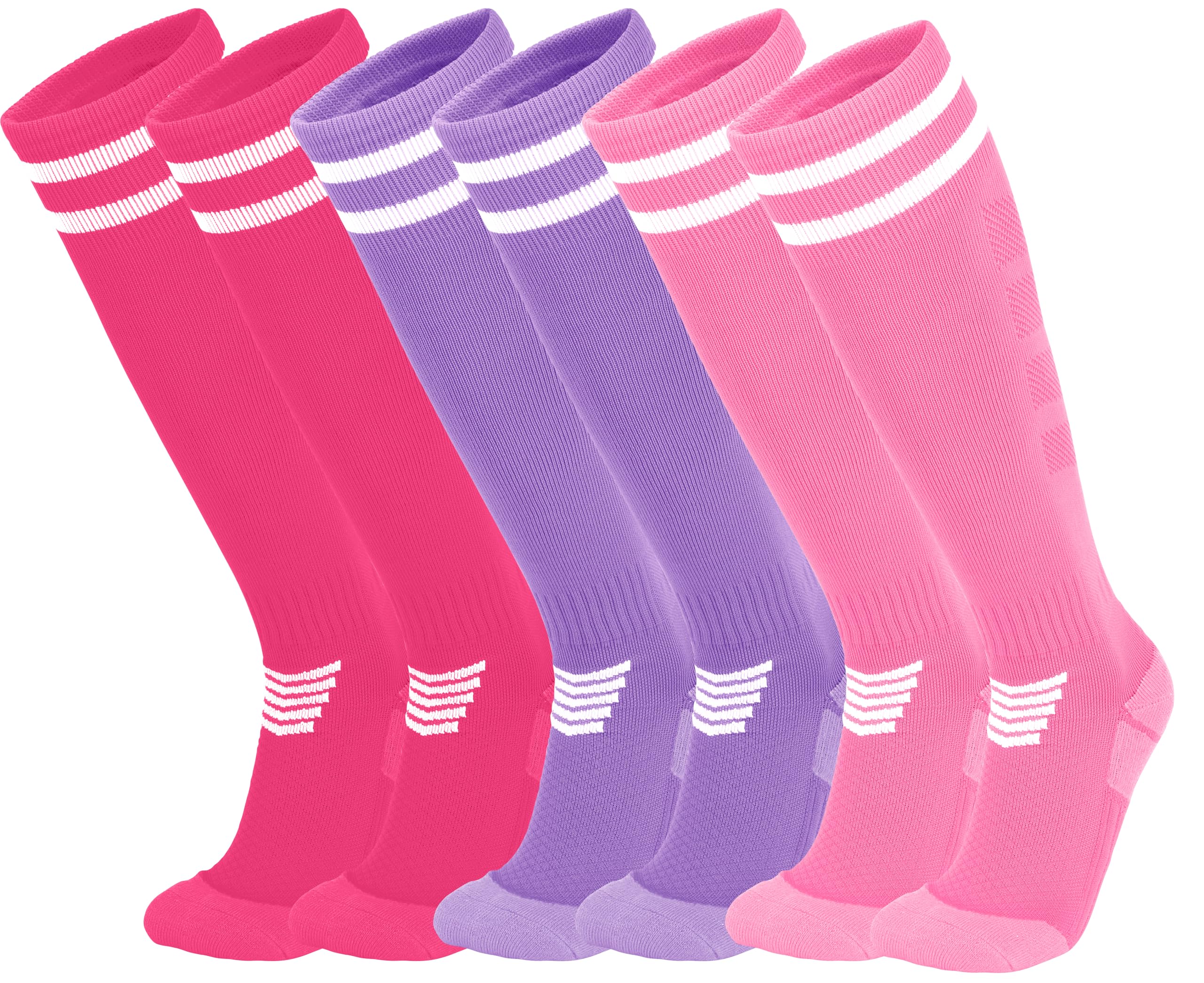 YMYDYFC Kids Soccer Socks 3Pack Cushion Cotton Compression Socks Baseball Sock For Youth Toddler Boys Girl Men Knee High Sock